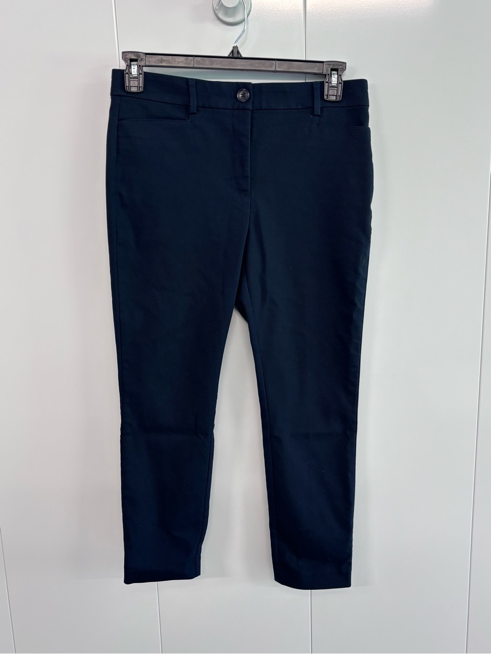 LOFT Curvy Skinny Pants Size 8P Blue Mid Rise Stretch Ankle Work Career Woman’s